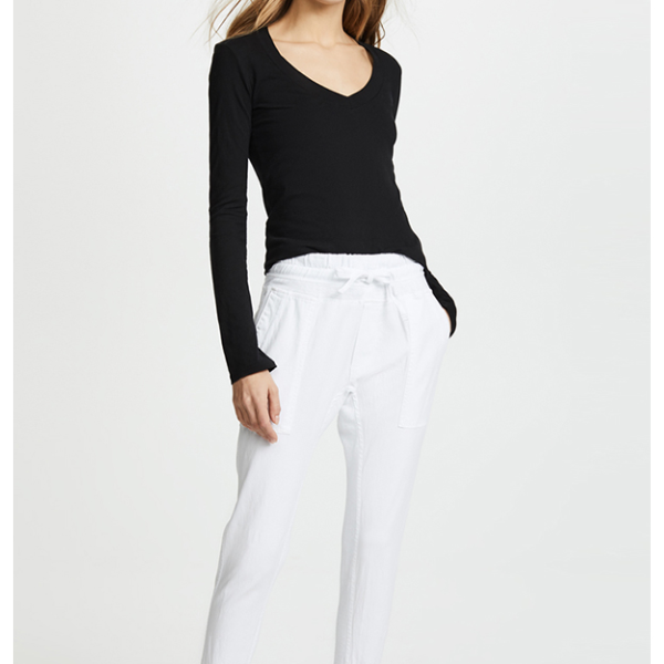T-shirt à manches longues noir basique femme