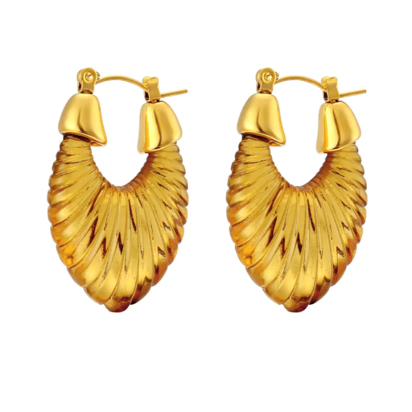 boucles doreilles créoles en résine transparente jaune
