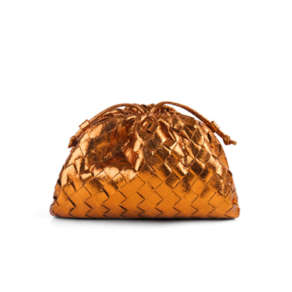 mini sac à main orange brillant en cuir
