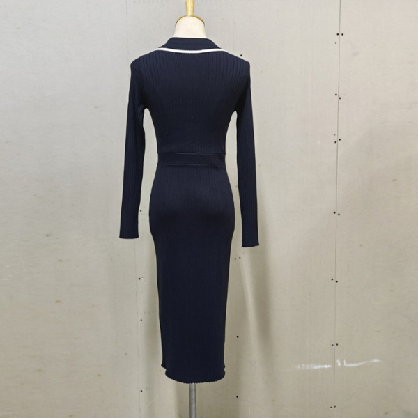 robe chic noire en tricot femme taille haute