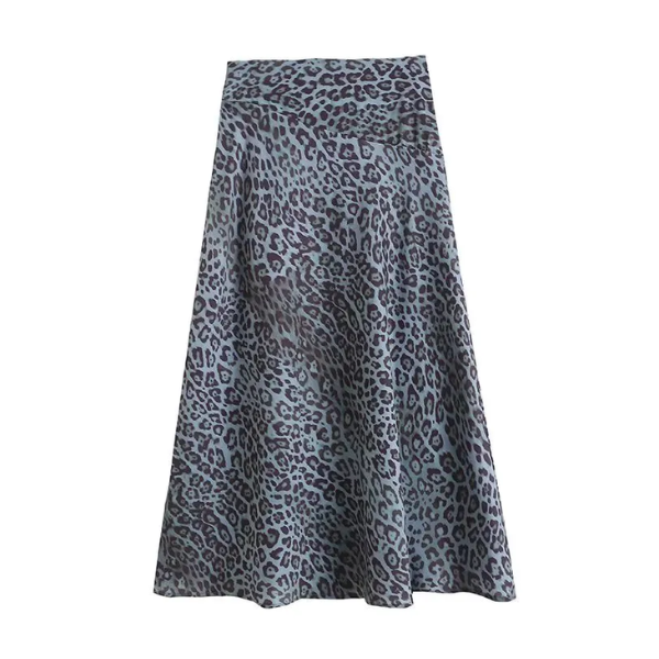 jupe taille haute imprimée léopard femme élégante
