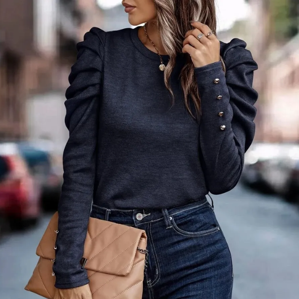 Pull à manches longues en cachemire noir chic femme