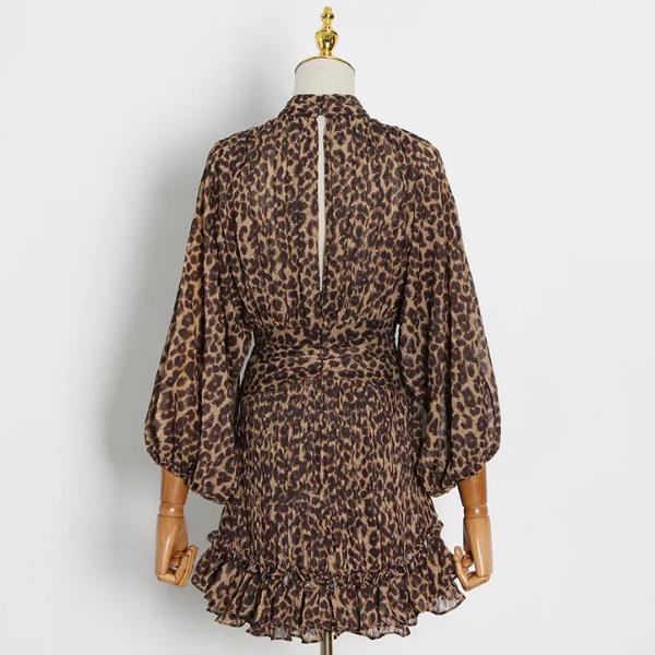 robe léopard manches longues femme