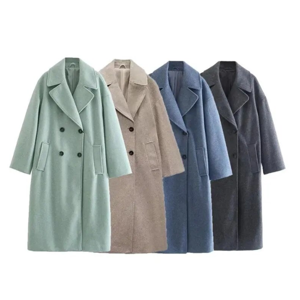 manteau long oversize en laine femme