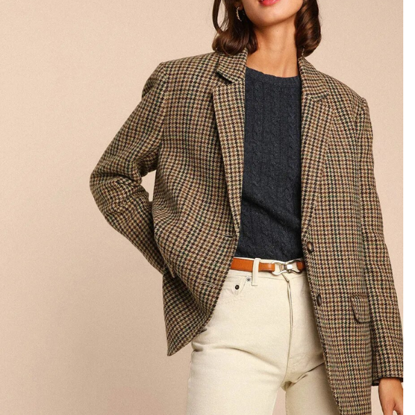 blazer tweed hiver femme vintage