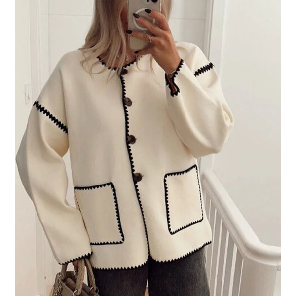 veste blanche patchwork hiver femme