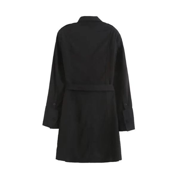 robe courte noire ceinture élégante femme