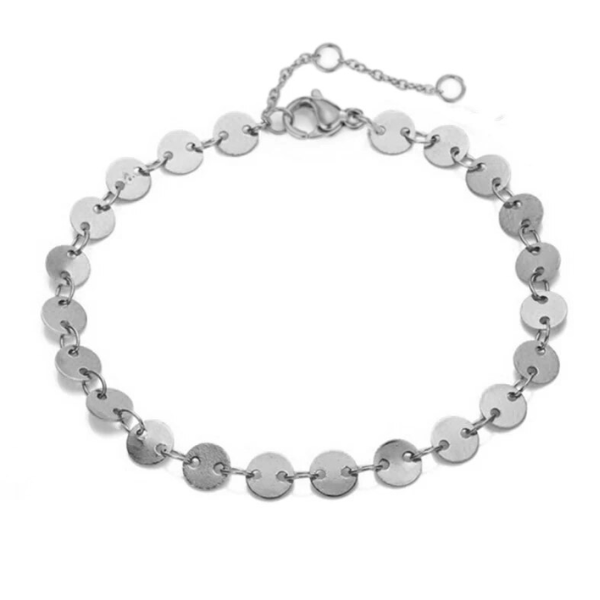 bracelet délicat en acier inoxydable plaqué argent