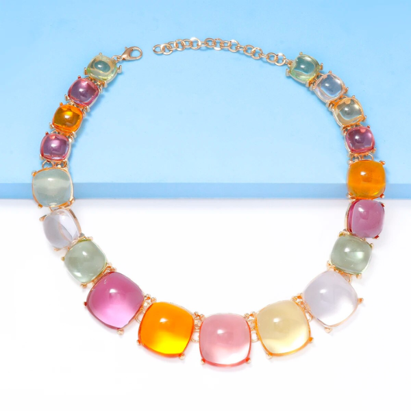 collier transparent multicolore