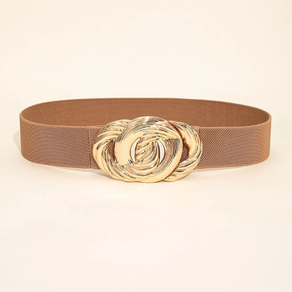 ceinture beige boucle dorée femme