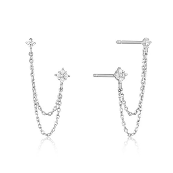 boucle doreille double trou argent