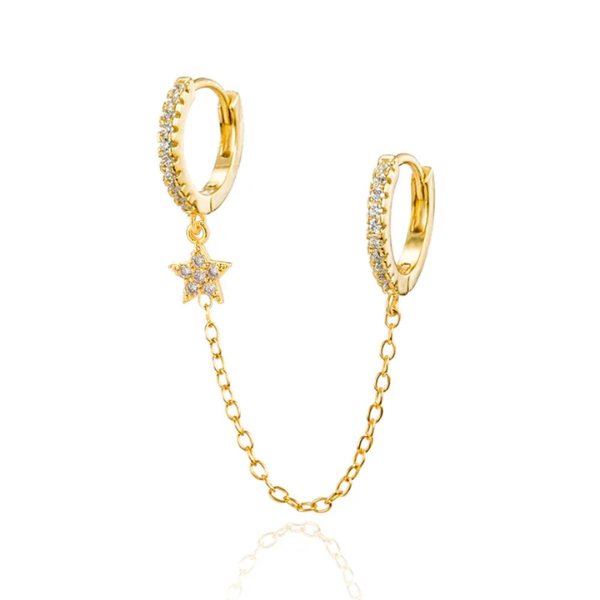boucle doreille double trous plaqué or