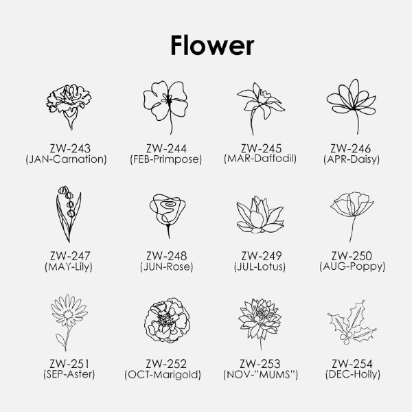 bijou gravé symbole fleur