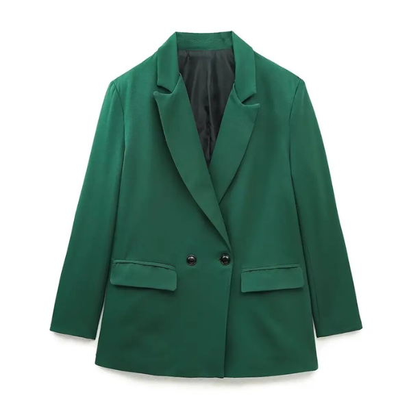blazer croisé vert femme