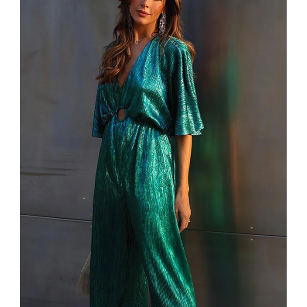 combinaison en satin vert  femme pas chère