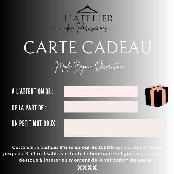 CARTE cadeau femme en ligne immédiate