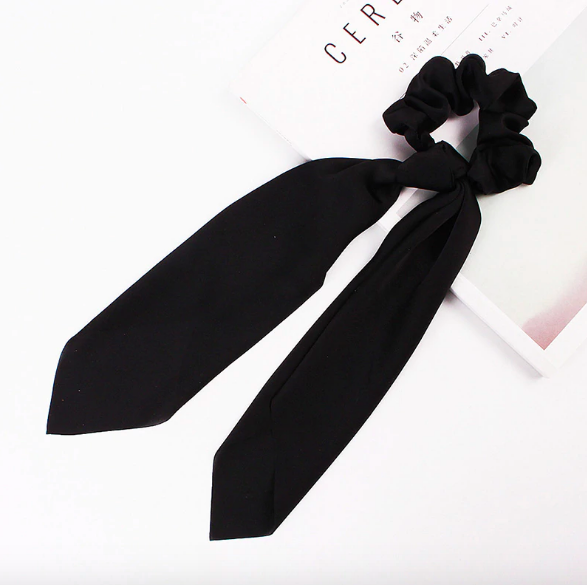 Foulard chouchou élastique accessoire cheveu bohème femme noir