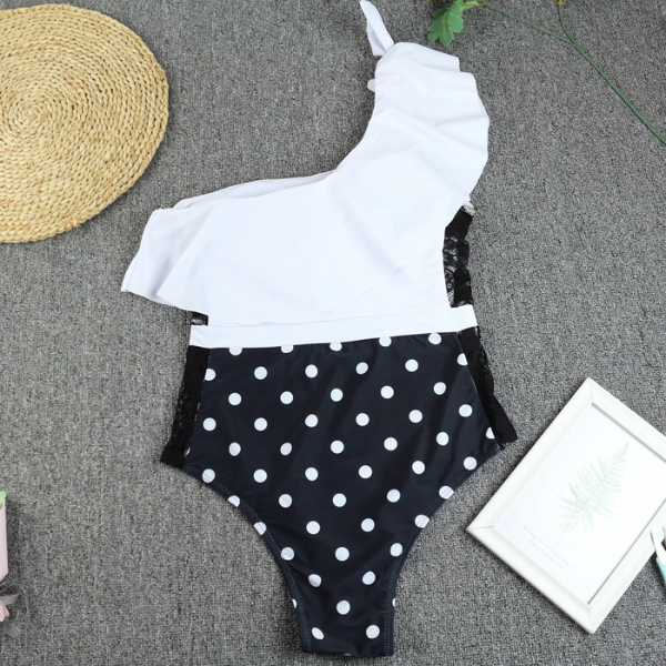 maillot de bain  une pièce à pois femme