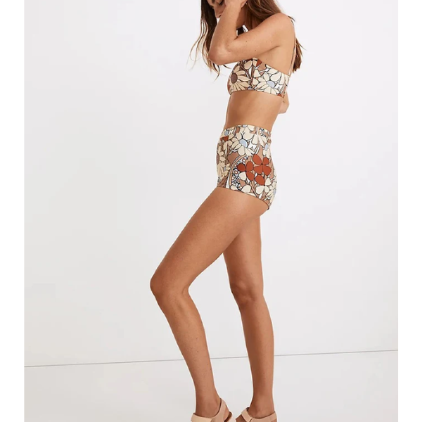 maillot de bain deux pièces imprimé à fleurs vintage