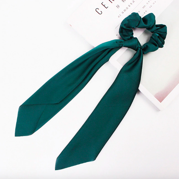 Foulard chouchou élastique accessoire cheveu bohème femme vert