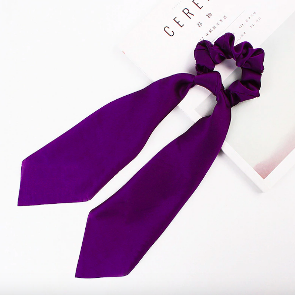 Foulard chouchou élastique accessoire cheveu bohème femme violet #2