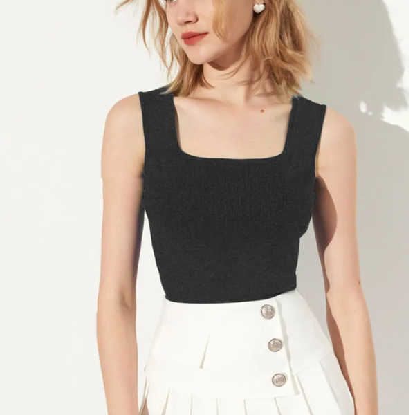 débardeur noir femme