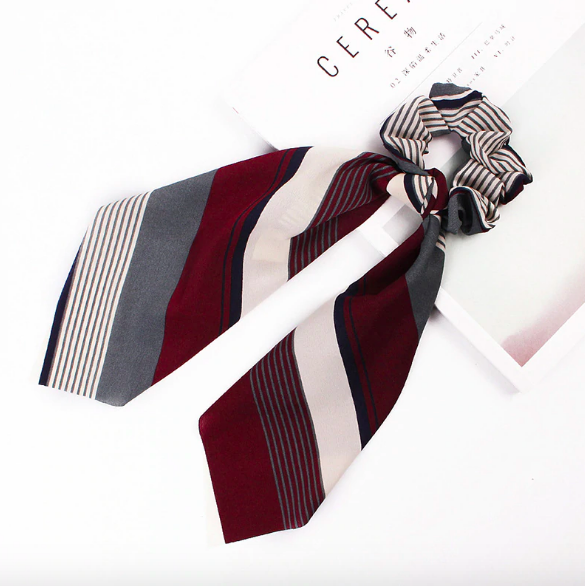 Foulard chouchou élastique accessoire cheveux fille imprimé marron