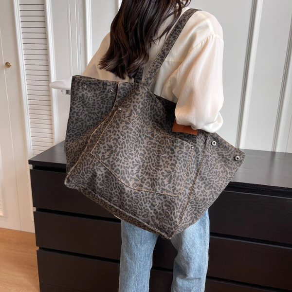 grand sac cabas léopard pratique femme