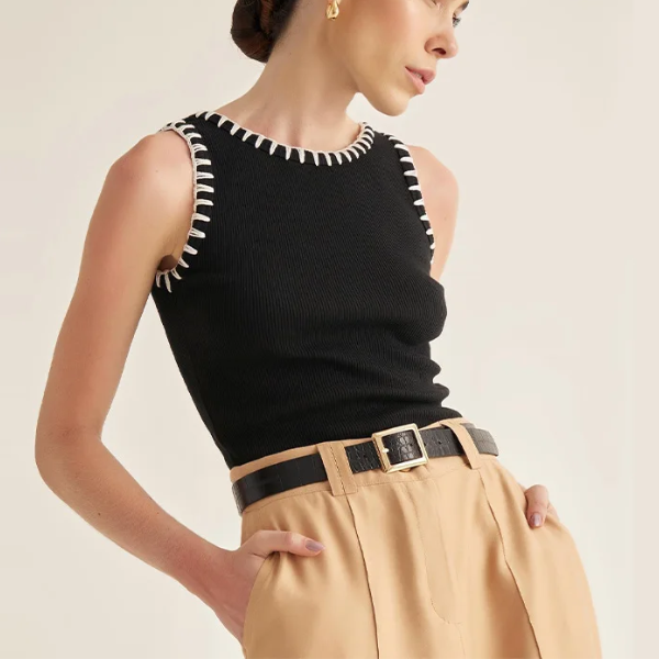 débardeur noir élégant femme