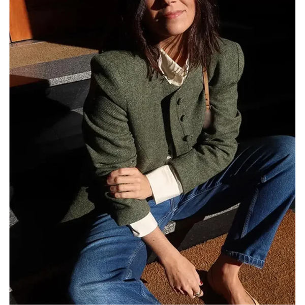 veste chic verte pour femme