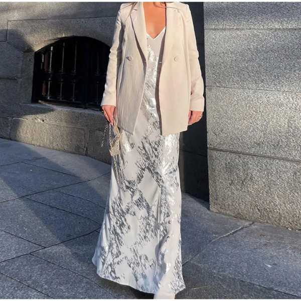 robe longue à bretelle pour occasion spéciale invitée femme