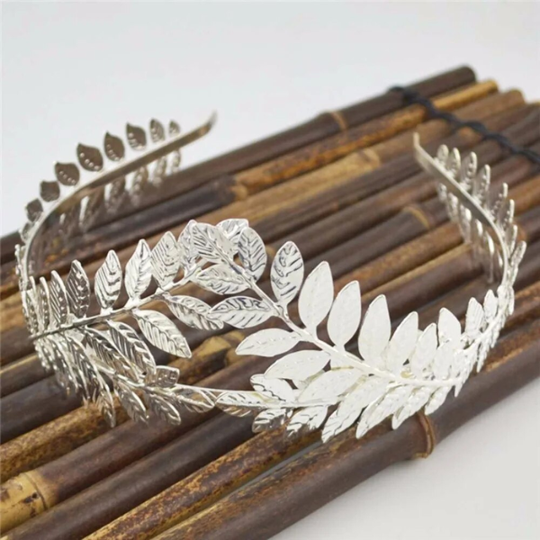 accessoire cheveux mariage feuilles argentées