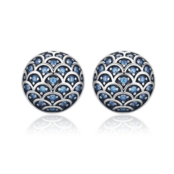 boucles d_oreilles diamant bleu et argent 925