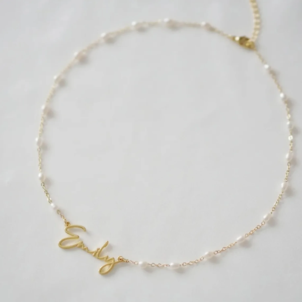 collier de perles personnalisé prénom argent 925