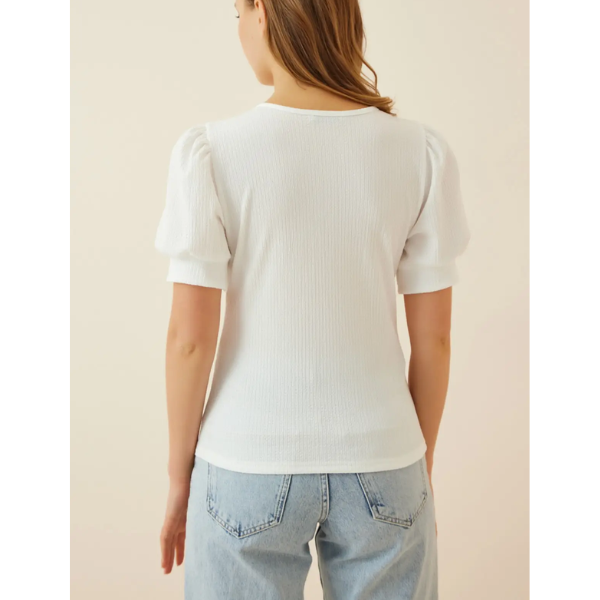blouse manches courtes blanche femme