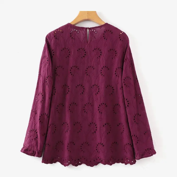 blouse manche longue dentelle femme