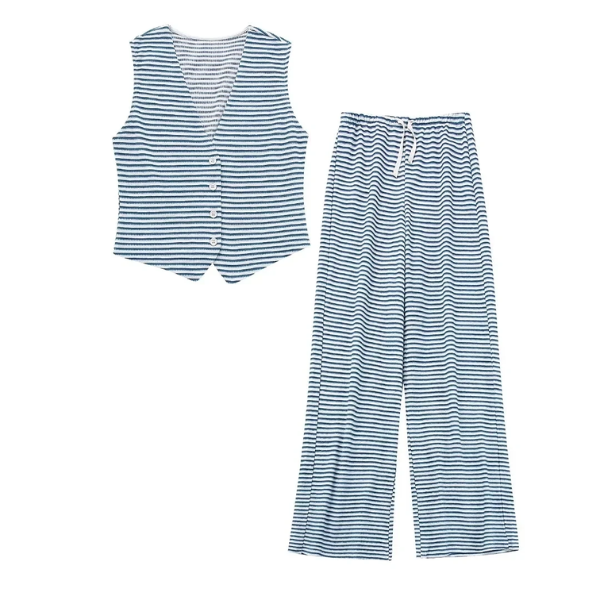 ensemble décontracté femme chic à rayures