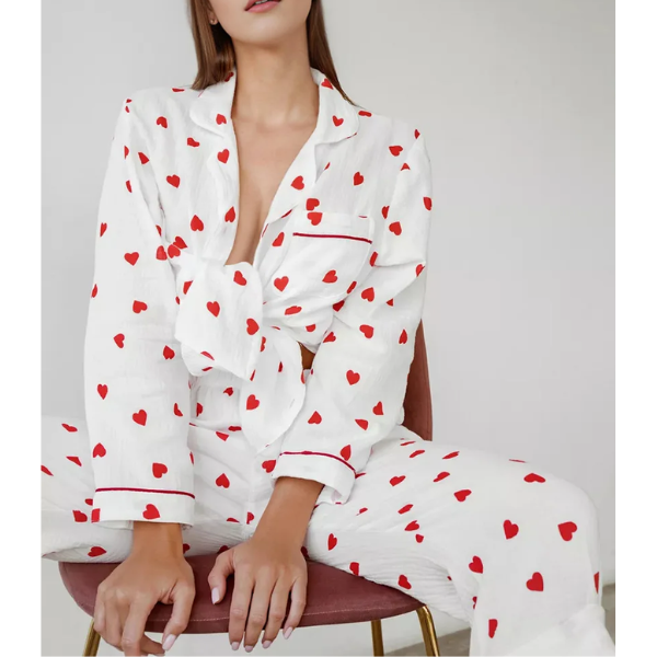 Pantalon Pyjama Coeur Femme Ensemble Pyjama Coeur Vente En Ligne