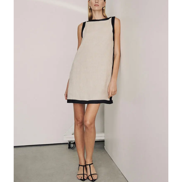 robe dété chic en lin bicolore femme