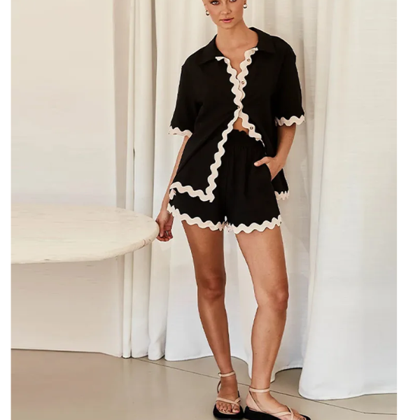 ensemble dété chic bicolore femme