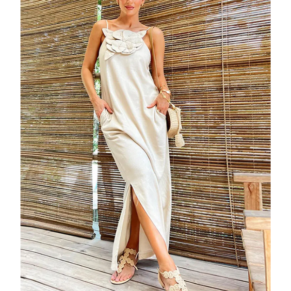 robe longue écru beige