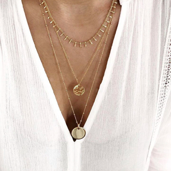 multi colliers sautoir doré femme bijoux bohème