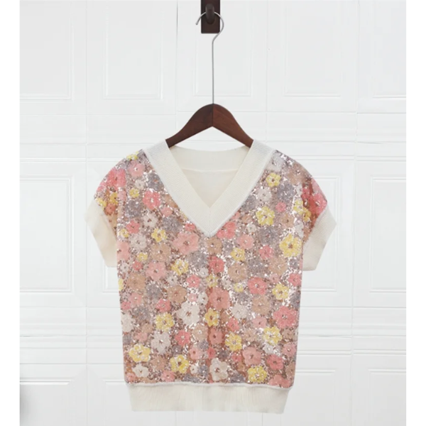 pull col V sans manches femme (3)
