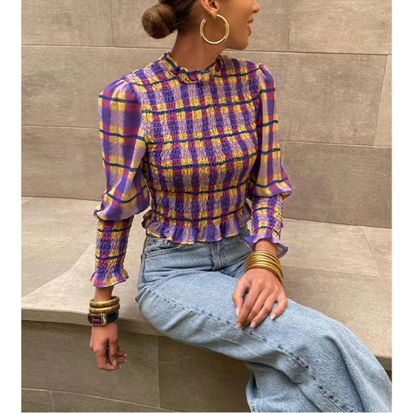 Blouse Yuki Carreaux