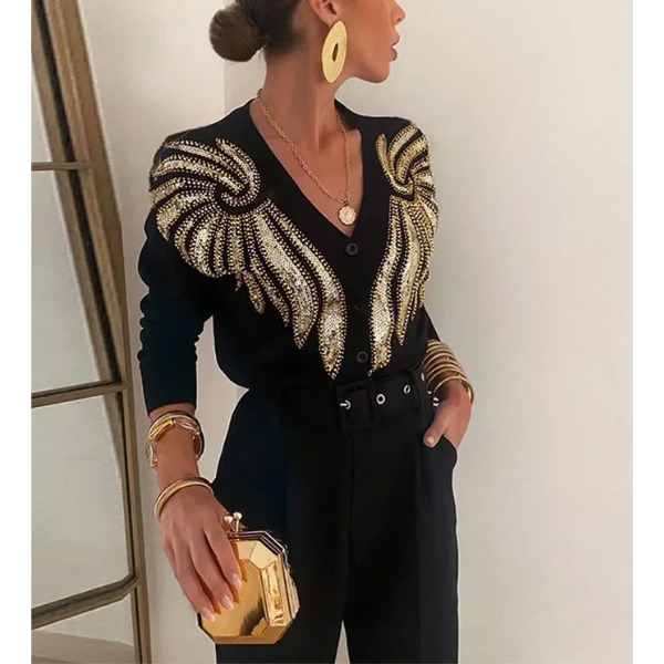 cardigan noir brillant femme