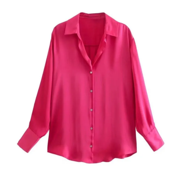 chemisier soie rose fushia femme