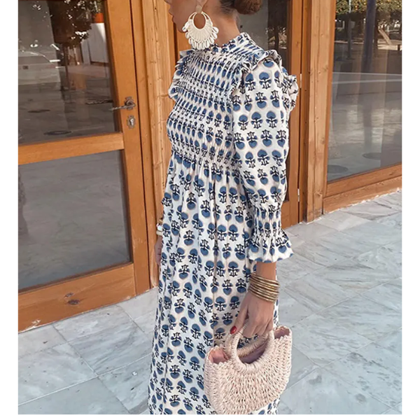 robe longue tendance imprimée