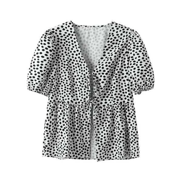 blouse imprimée verte femme
