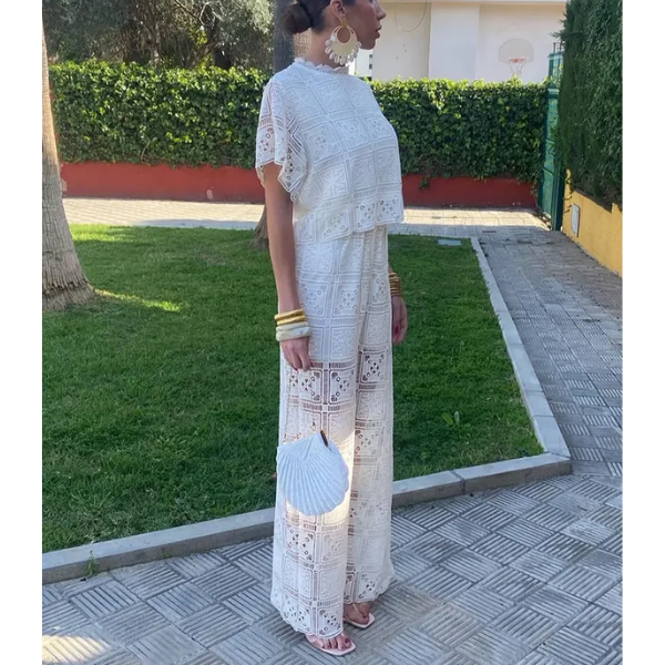 ensemble dentelle  blanc femme