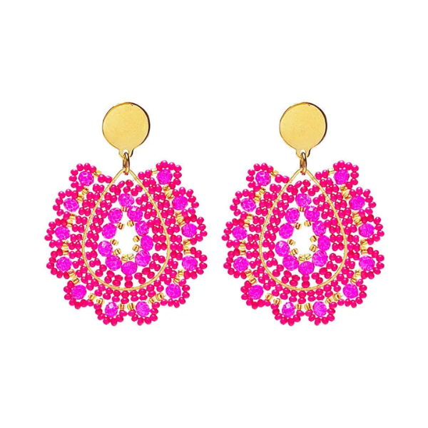 boucles doreilles roses Elza